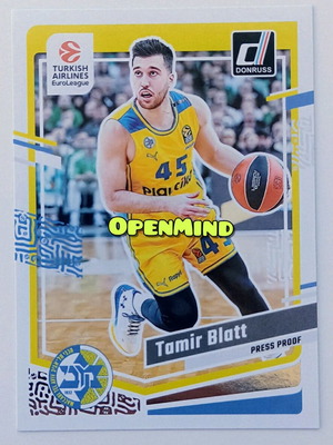Κάρτα Tamir Blatt Donruss Press Proof #19 Maccabi καινούργια