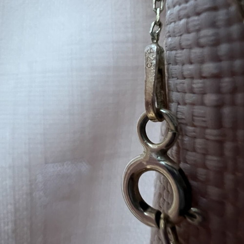 Silver necklace 925 with turquoise crystal pendant used