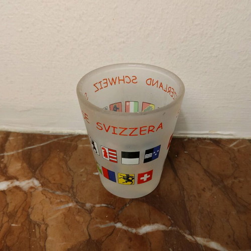 Swiss souvenir shot glass 6cm unused