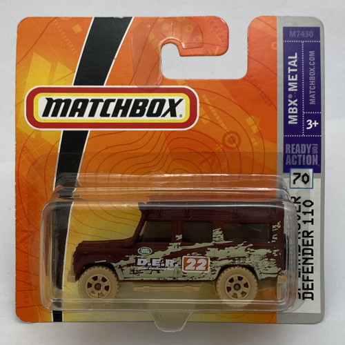 Land Rover Defender 110 Matchbox toy car sealed, new, brown, 1:64 scale