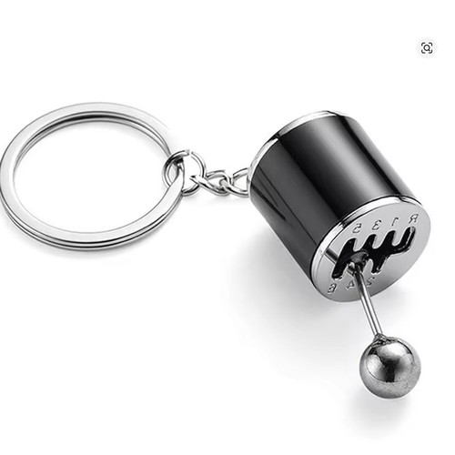 Car shifter keyring 6-speed black, new