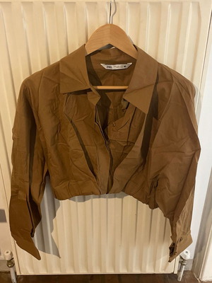 Women's brown crop shirt Zara used, size Large