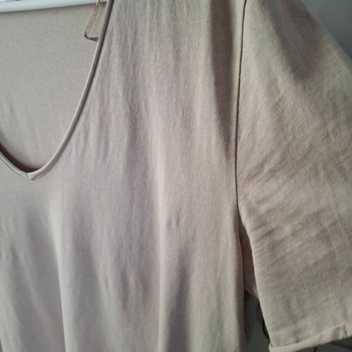 Beige short-sleeve cotton T-shirt Zara Large used
