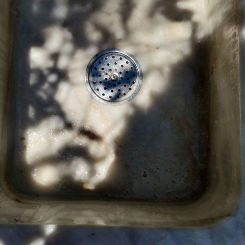 Marble sink basin used, white Penteli marble