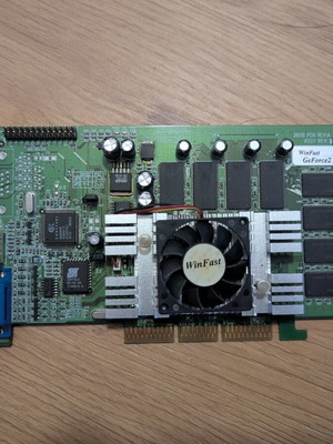 Leadtek WinFast GeForce2 MX MAX 64MB graphics card used with AGP connection