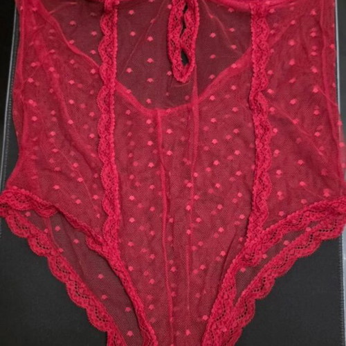 Abysse red one size bodysuit lingerie like new