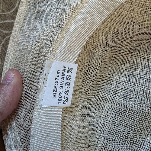 Gallery Lafayette hat 100% Sinamay new, beige, size 57