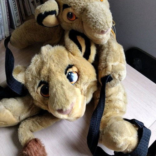 Vintage Simba Plush Backpack and Simba Head Coin Purse like new