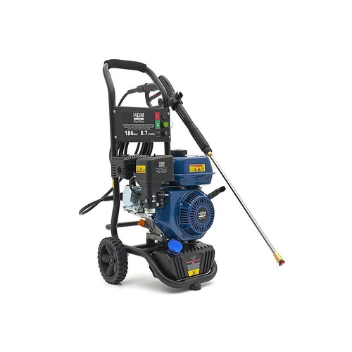 HBM Gasoline Pressure Washer 186 Bar 196cc New with Accessories