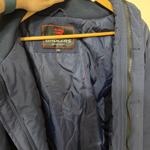 Brokers men's winter parka XXL used, very warm, blue