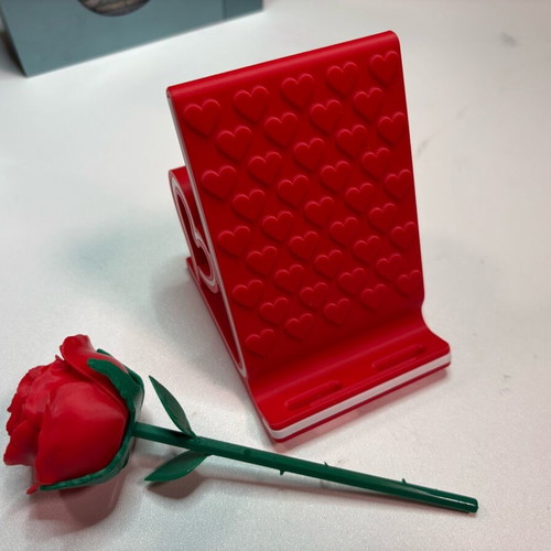 3D Printed Red Mobile Phone Stand New With Heart Design