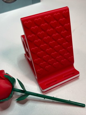 3D Printed Red Mobile Phone Stand New With Heart Design
