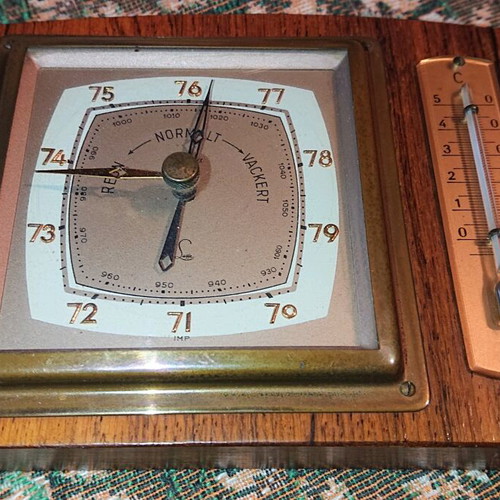 Lufft Barometer and Thermometer like new, vintage weather station from the 60s