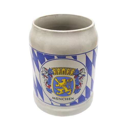 Ceramic Beer Mug "Munchen" used, West Germany, vintage