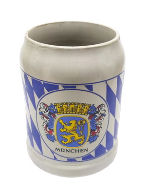 Ceramic Beer Mug "Munchen" used, West Germany, vintage