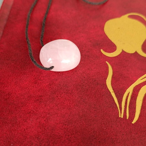 Rose quartz pendant, polished soft pink shades