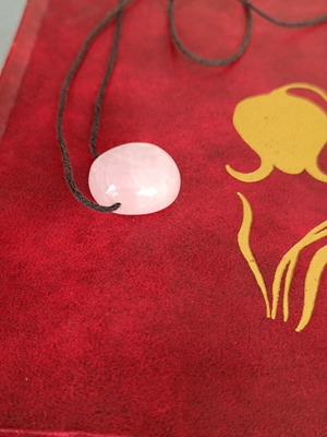 Rose quartz pendant, polished soft pink shades