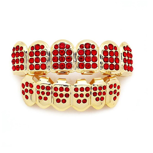 Grillz Red Bling Bling new hip-hop set