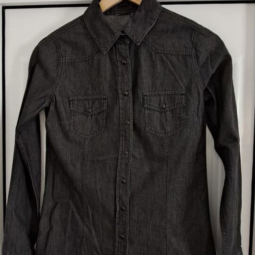 Denim shirt like new, size Small, dark gray