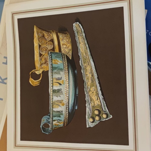 Mycenaean color prints used from frescoes and golden grave goods