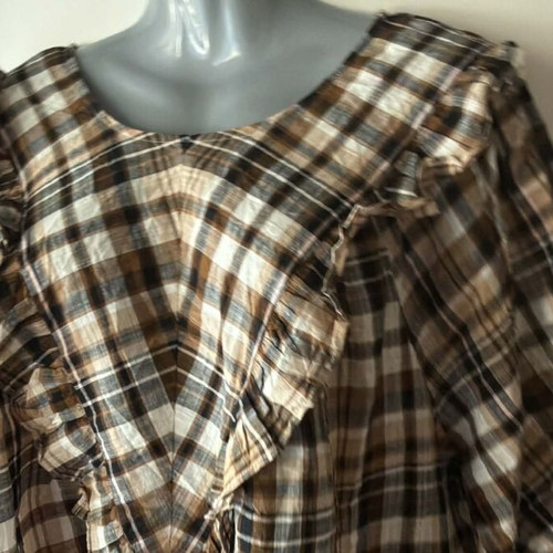 Terra & Sky women's cotton blouse 2 XL like new, beige brown