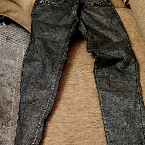 Women's Airy Black Top and Stylish H&M Jean Capri with Glitter Like New