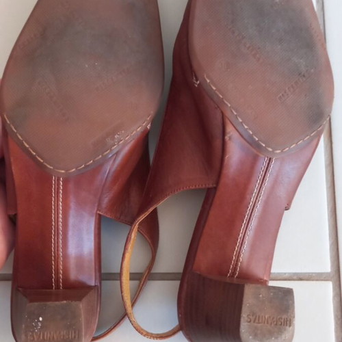 Hispanitas slingback pumps like new, square toe, tan color