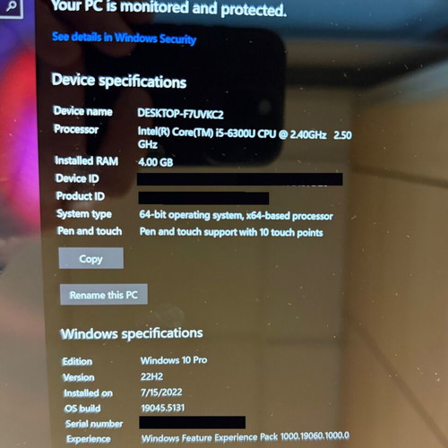 Microsoft Surface Pro 4 128GB used with detachable keyboard