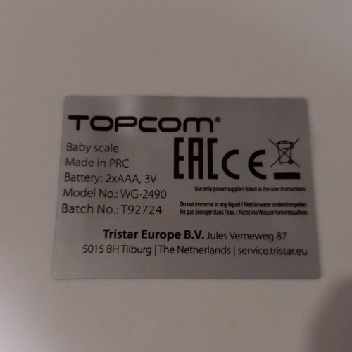 Topcom baby scale like new with precision up to 20kg