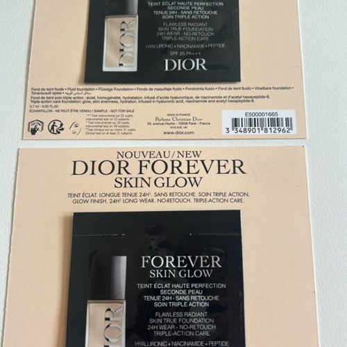 Dior Forever Skin Glow 2 samples new, 2N neutral spf 25