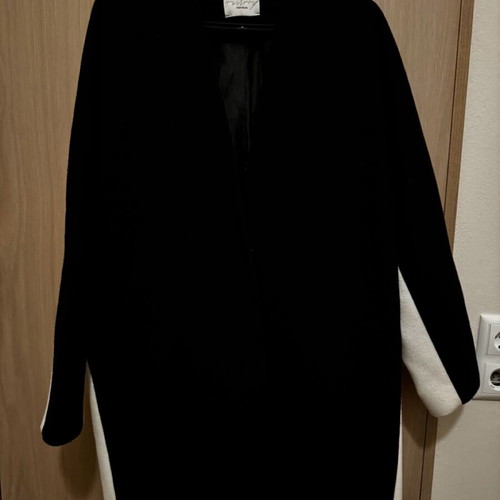 4tailors women's coat black with white detail like new