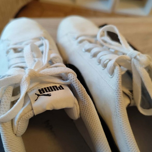 Puma Urban Plus CV men's fabric shoes size 45 like new, white and black