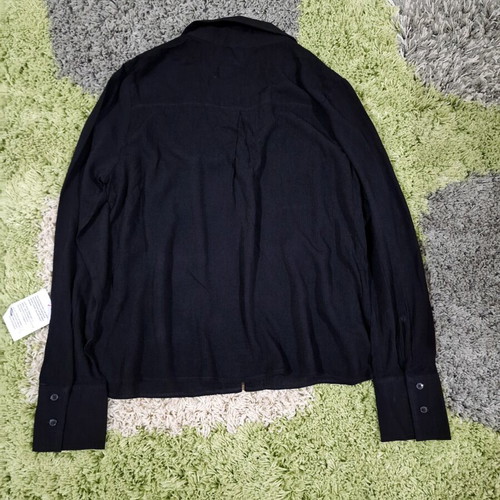 Topshop black textured blouse size L new with tag