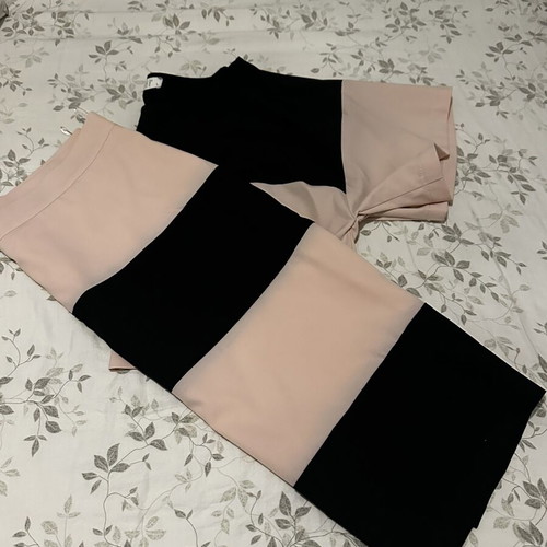 Midi skirt and crop top set like new, black and pink