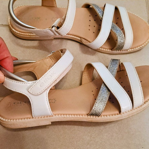 Geox Karly anatomical white sandals, size 36