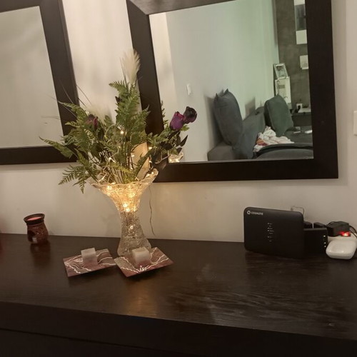 Buffet with mirrors used, vege color, one drawer not opening