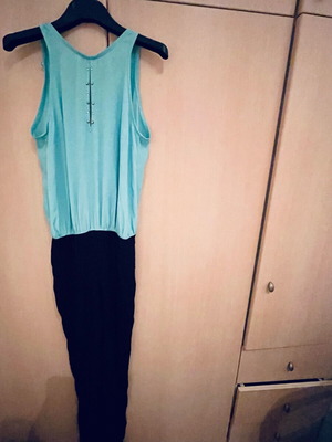 Be You one-piece jumpsuit like new, black and turquoise, size M