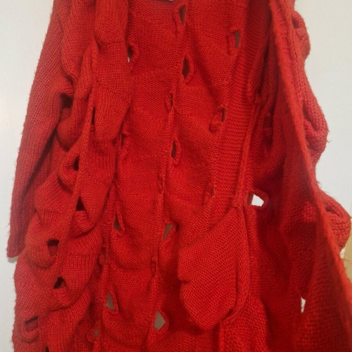 Red cardigan new, one size with unique design