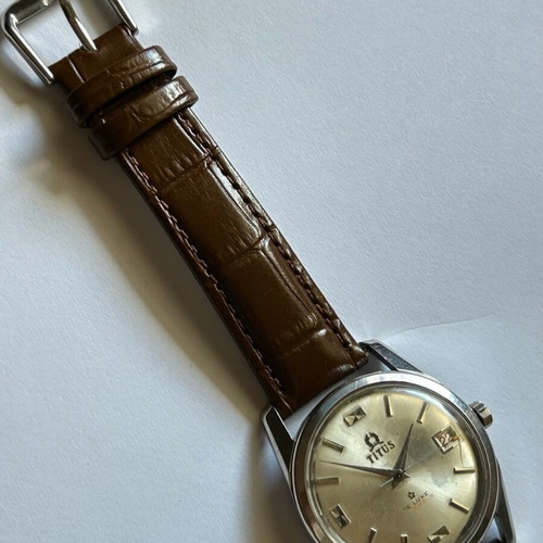 Titus De luxe wind-up watch used, 21 jewels, gray silver