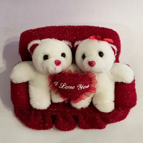 Valentine's plush bears large size, like new