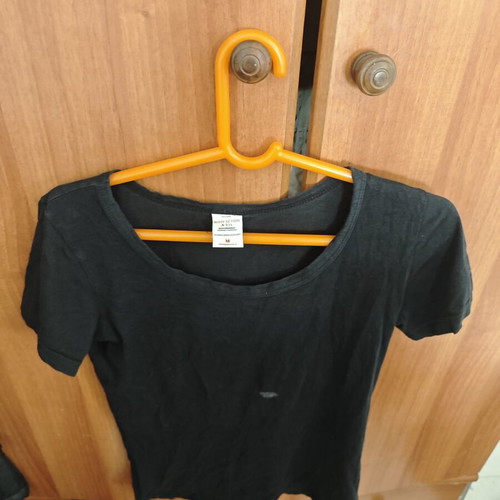 Body Action women's blouse M black 100% cotton like new