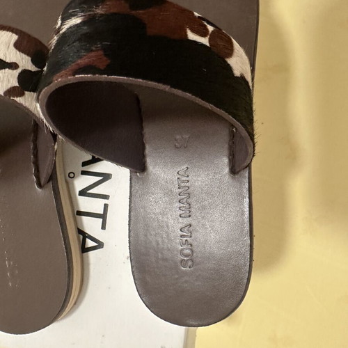 Sofia Manta sandals like new, ponyskin, size 37, brown