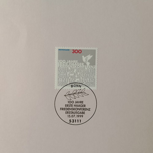 German 1999 stamp with Bonn first day cover, mint block of four