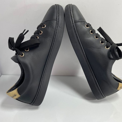 Dolce & Gabbana leather sneakers used, size 37.5, black