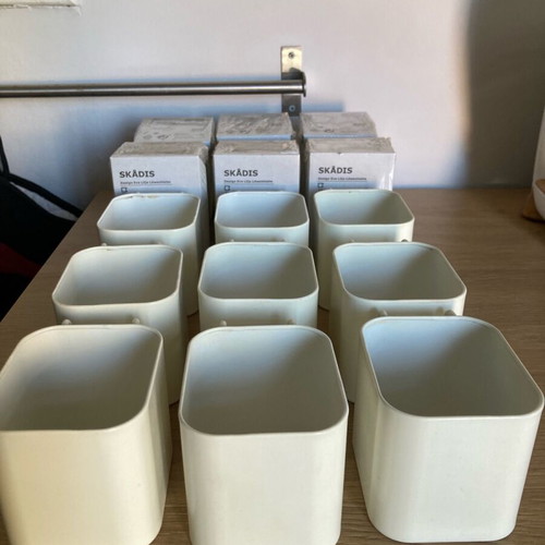 Skadis IKEA set of 13 steel containers new for wall organization
