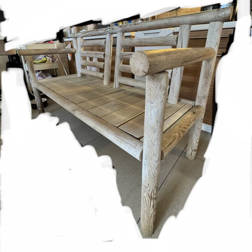 Wooden outdoor sofa, waterproof, natural wood