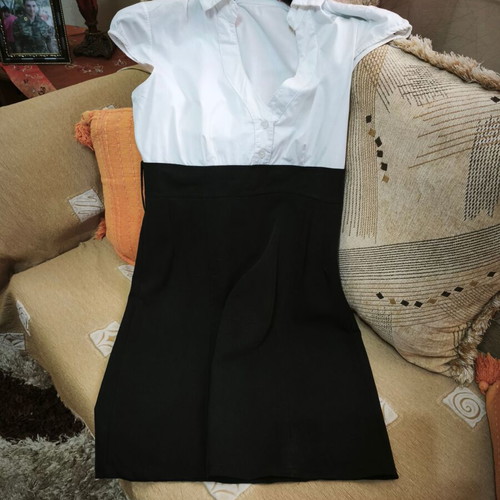 Black and white short dress like new, size M
