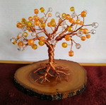 Tree used, wire and beads with base