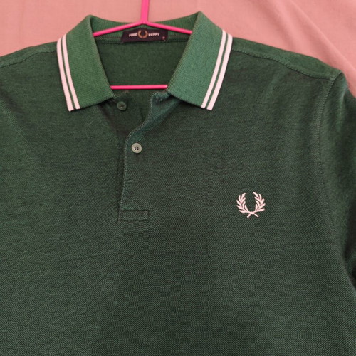 Fred Perry polo shirt like new, green, size M, short sleeve