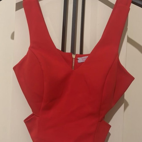 Top red with cutouts like new, size S